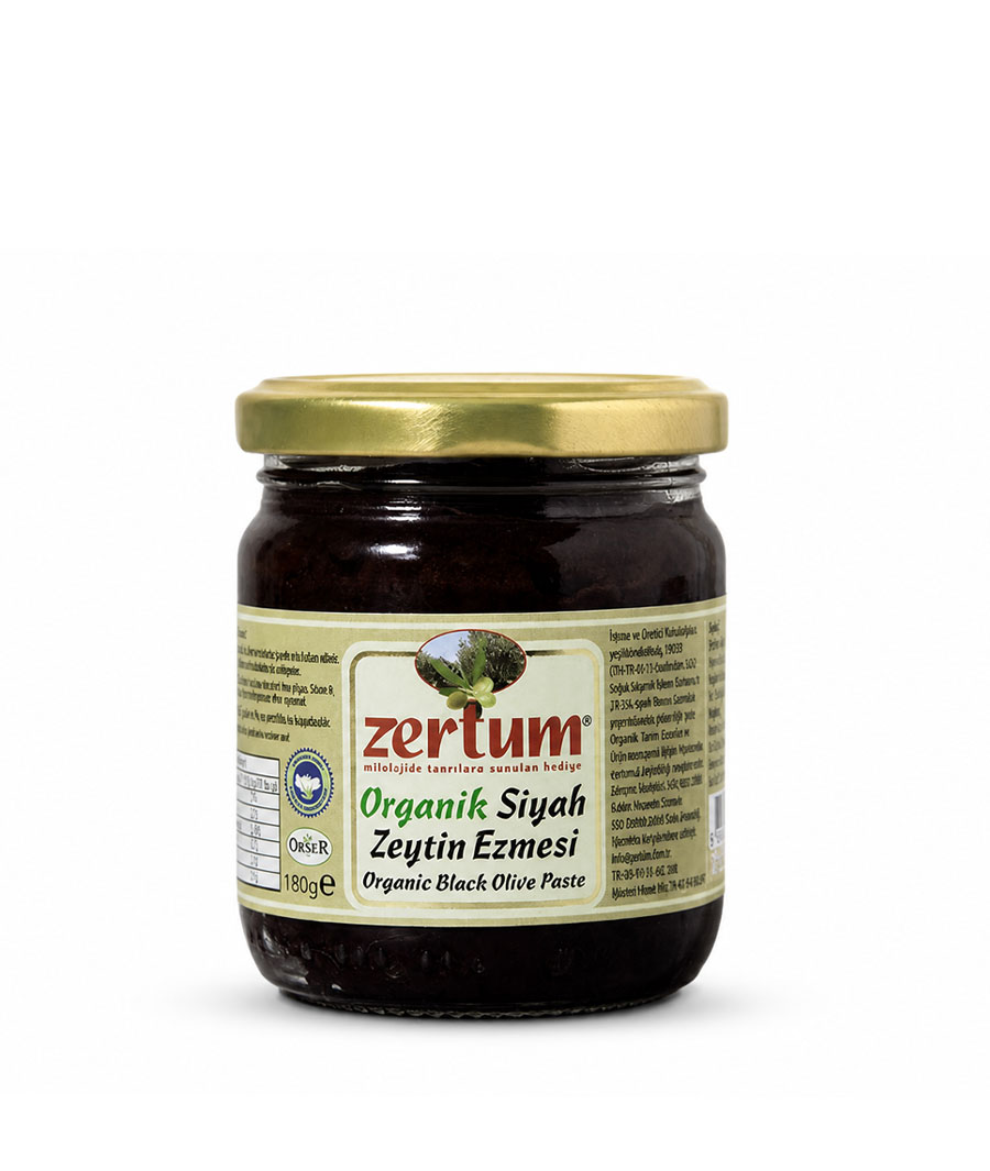 Zertum Organik Siyah Zeytin Ezmesi 180 g
