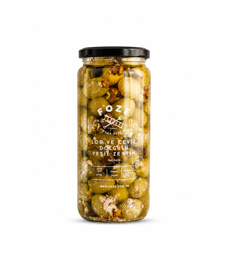 Foze Lor ve Ceviz Dolgulu Yeşil Zeytin 450 g