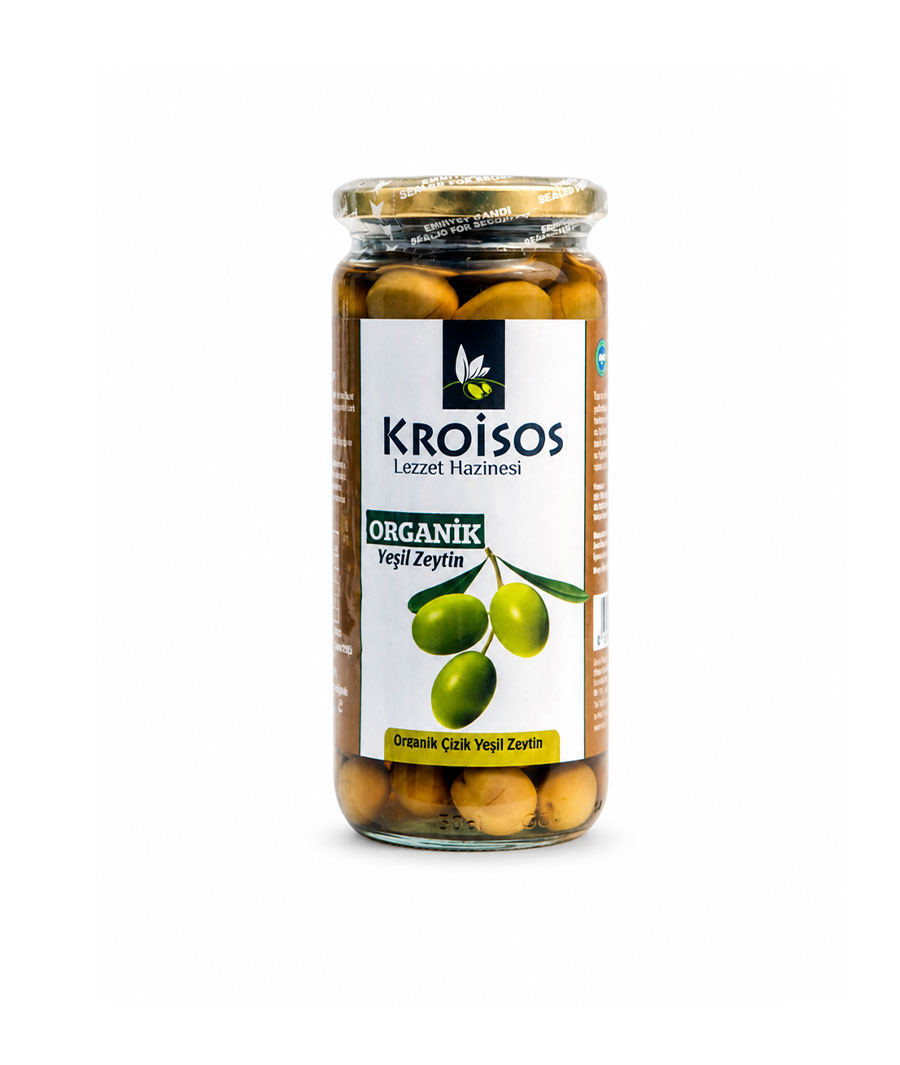 Kroisos Organik Yeşil Zeytin 300 g