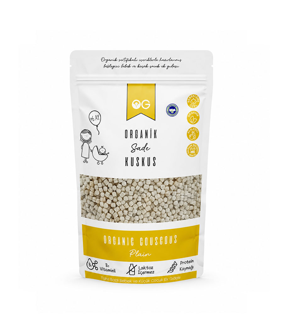 OG Natural Organik Sütsüz Yumurtasız Bebek Kuskus 250 g